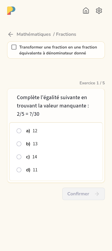 Capture d'écran de l'application Prepa montrant l'interface principale